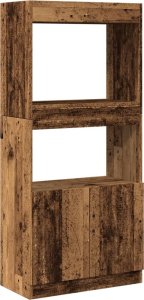 vidaXL Wysoka szafka, stare drewno, 63x33x140 cm 2