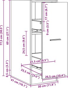 vidaXL Szafka apteczna, stare drewno, 30x41x77,5 cm 10