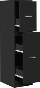 vidaXL Szafka apteczna, czarna, 30x41x118 cm, materiał drewnopochodny 2