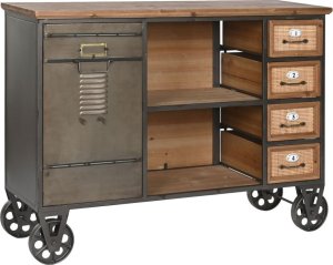 Bigbuy Home Komoda Home ESPRIT Szary Naturalny Metal Jodła Vintage 104 x 34 x 76,5 cm 1