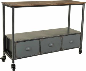 Bigbuy Home Odbiornik Alexandra House Living Brązowy Szary Drewno Metal 32 x 72 x 100 cm 1