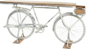 DKD Home Decor Odbiornik Alexandra House Living Bike Biały Kawa Żelazo Drewno mango 50 x 90 x 198 cm 1