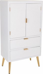 Bigbuy Home Szafa Alexandra House Living Biały Złoty Drewno MDF 36 x 118 x 62 cm 1