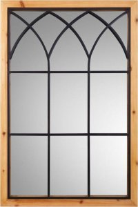 Bigbuy Home Lustro ścienne Alexandra House Living Czarny Metal Drewno świerkowe 2 x 90 x 60 cm 1