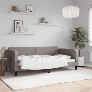 vidaXL VidaXL Sofa z funkcją spania, kolor taupe, 100x200 cm, obita tkaniną 1