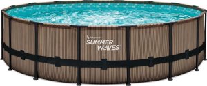 Bestway Summer Waves Elitarny basen z ramkami Okrągły basen naziemny Kompletny zestaw Herbata wygląda na brązową 549x132 cm 1