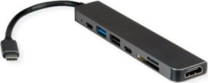 Value VALUE Stacja dokująca USB TypE C, HDMI 4K60, 2x USB2.0 (A+C) + 1x USB3.2 Gen1 (A), 1x PD, 1x SD/TF 1