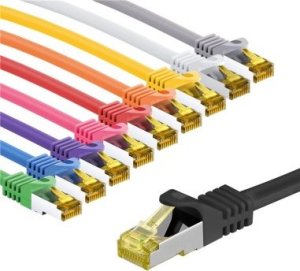 Goobay RJ45 kabel krosowy CAT 6A S/FTP (PiMF), 500 MHz, z CAT 7 kable surowym, 5 m, zestaw w 10 kolorach 1