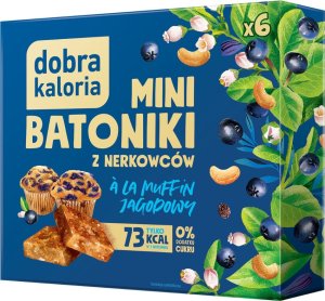 Dobra Kaloria Mini batoniki z nerkowców a'la muffin jagodowy Dobra Kaloria 6szt 1