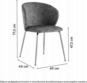 Selsey Krzesło tapicerowane Mealize granatowy velvet na złotych nogach 4
