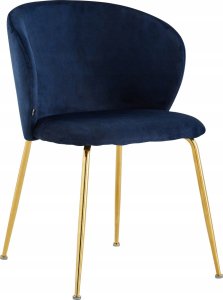 Selsey Krzesło tapicerowane Mealize granatowy velvet na złotych nogach 5