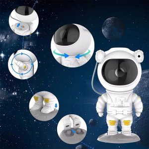 Severno Kids Projektor gwiazd, lampka nocna LED Astronauta + pilot 7