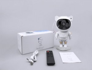 Severno Kids Projektor gwiazd, lampka nocna LED Astronauta + pilot 9