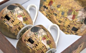 DUO Komplet 2 filiżanek 110 ml + spodki The Kiss Classic 9