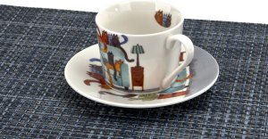 DUO Filiżanka porcelanowa 230 ml + spodek Koci Świat Koty na fotelu 9