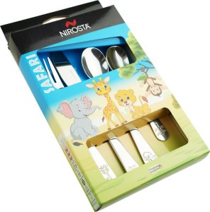 Fackelmann Komplet sztućców dla dzieci 4 el. Safari Nirosta 7