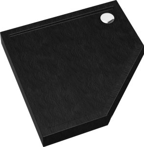 Toule Kabina prysznicowa 90 cm 5 kątna czarna LOFT z 5cm brodzikiem CE 5