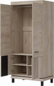 Bog Fran Szafa pokojowa na ubrania wąska Garderoba 90 cm Dąb Lamele Loft MATI MI10 3