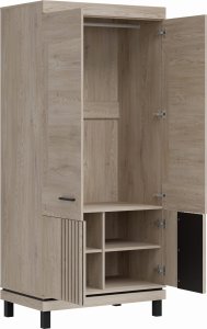Bog Fran Szafa pokojowa na ubrania wąska Garderoba 90 cm Dąb Lamele Loft MATI MI10 7