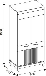 Bog Fran Szafa pokojowa na ubrania wąska Garderoba 90 cm Dąb Lamele Loft MATI MI10 8