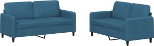 vidaXL vidaXL 2 cz. komplet wypoczynkowy, niebieski, obity aksamitem 2