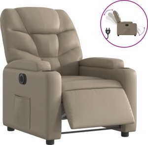 vidaXL Elektryczny fotel rozkładany, cappuccino, obity sztuczną skórą 2