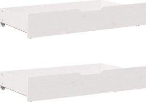 vidaXL vidaXL Rama łóżka bez materaca, biała, 135x190 cm, lite drewno sosnowe 6