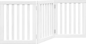 vidaXL vidaXL Składana bramka zabezpieczająca dla psa, 3 panele, biała, 150cm 6