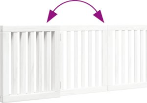 vidaXL vidaXL Składana bramka zabezpieczająca dla psa, 3 panele, biała, 150cm 7