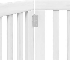 vidaXL vidaXL Składana bramka zabezpieczająca dla psa, 3 panele, biała, 150cm 8