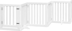 vidaXL vidaXL Składana bramka dla psa, z drzwiami, 6 paneli, biała, 300 cm 2