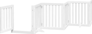 vidaXL vidaXL Składana bramka dla psa, z drzwiami, 6 paneli, biała, 300 cm 4
