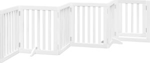 vidaXL vidaXL Składana bramka dla psa, z drzwiami, 6 paneli, biała, 300 cm 6