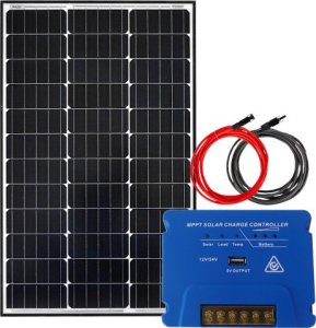 Ładowarka solarna . Zestaw solarny 75W Mono MPPT 15A 2xUSB 1