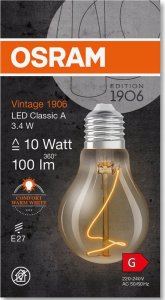 Osram LED LAMP E27 60 3.4W 1800K 230V 4