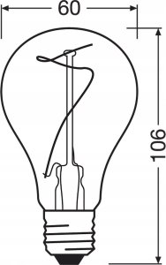 Osram LED LAMP E27 60 3.4W 1800K 230V 7