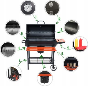 Palenisko ogrodowe Toya LUND CHARCOAL GRILL WITH LID GRID 71x34.5cm 5