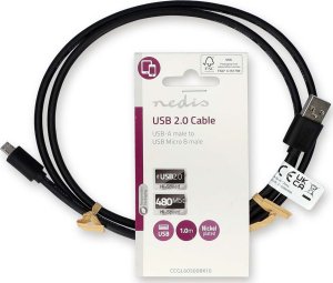 Kabel USB Nedis USB-A - micro-B 1 m Czarny (CCGL60500BK10) 3