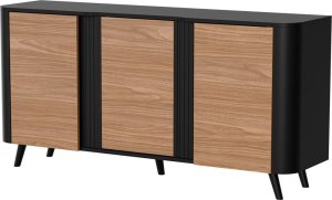 Cama Meble Komoda VOLARE 151x39x75 czarny/orzech 1