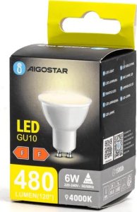 Aigostar  Żarówka reflektorek biała neutralna LED GU10 6W 4000K Żarówka reflektorek biała neutralna LED GU10 6W 4000K 1