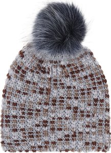 Soxo OUTLET Czapka damska szara SOXO zimowa beanie z pomponem 1