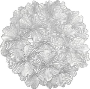Eurofirany Podkładka wycinana kwiaty LAURA 38 cm srebrna x6 1