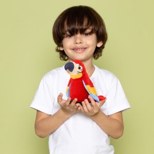 Retoo GADAJĄCA PAPUGA INTERAKTYWNA POWTARZA TAŃCZY MÓWI PRZEDRZEŹNIACZ MASKOTKA 10