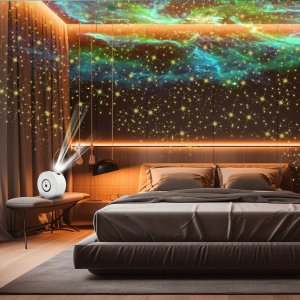 Retoo PROJEKTOR GWIAZD NIEBA LAMPKA NOCNA LED USB PILOT OBROTOWY RZUTNIK 360 11