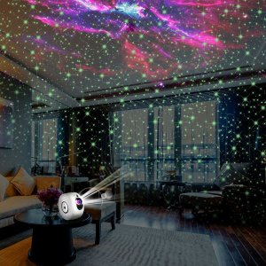 Retoo PROJEKTOR GWIAZD NIEBA LAMPKA NOCNA LED USB PILOT OBROTOWY RZUTNIK 360 5