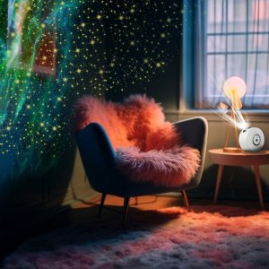 Retoo PROJEKTOR GWIAZD NIEBA LAMPKA NOCNA LED USB PILOT OBROTOWY RZUTNIK 360 10