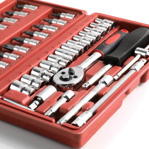 Retoo ZESTAW KLUCZY NASADOWYCH KLUCZE NASADOWE 46EL STAL 2