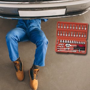 Retoo ZESTAW KLUCZY NASADOWYCH KLUCZE NASADOWE 46EL STAL 8