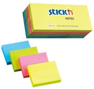 Stickn Notes samoprzylepny Neon mix 4 kolory (240564) 1