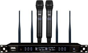 Mikrofon Bitmat DNA 2X MIKROFON DORĘCZNY BEZPRZEWODOWY WOKALNY + ODBIORNIK UHF 2